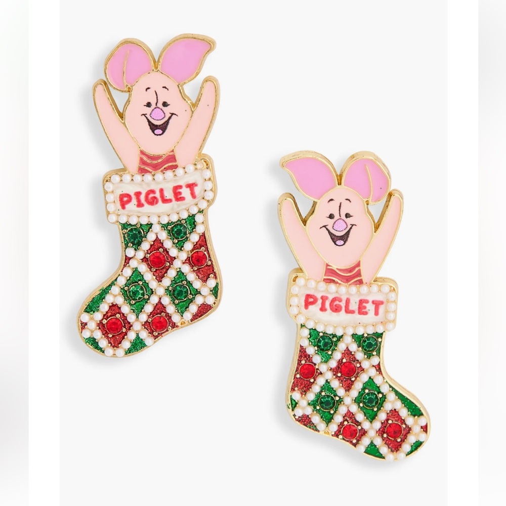 Disney X Baublebar Piglet Stocking Holiday Stud Earrings
